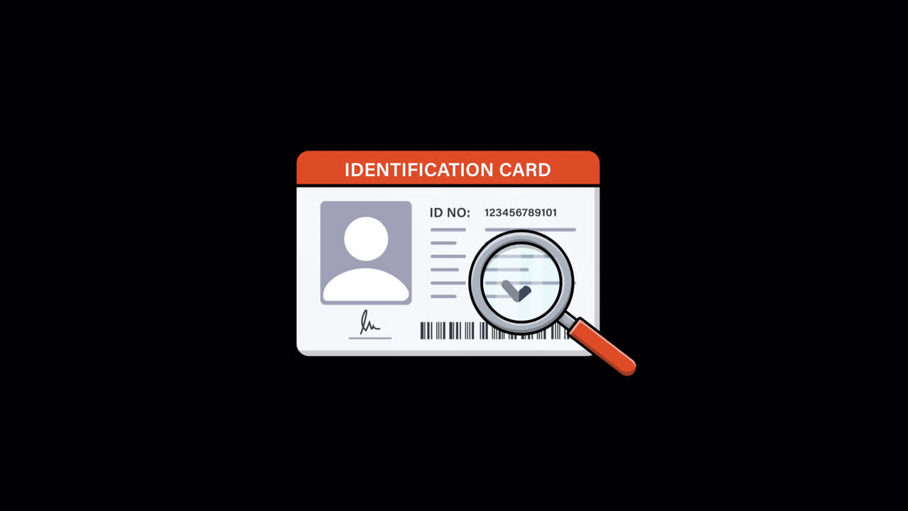 Animated Identification Card Verification with Magnifying Glass
