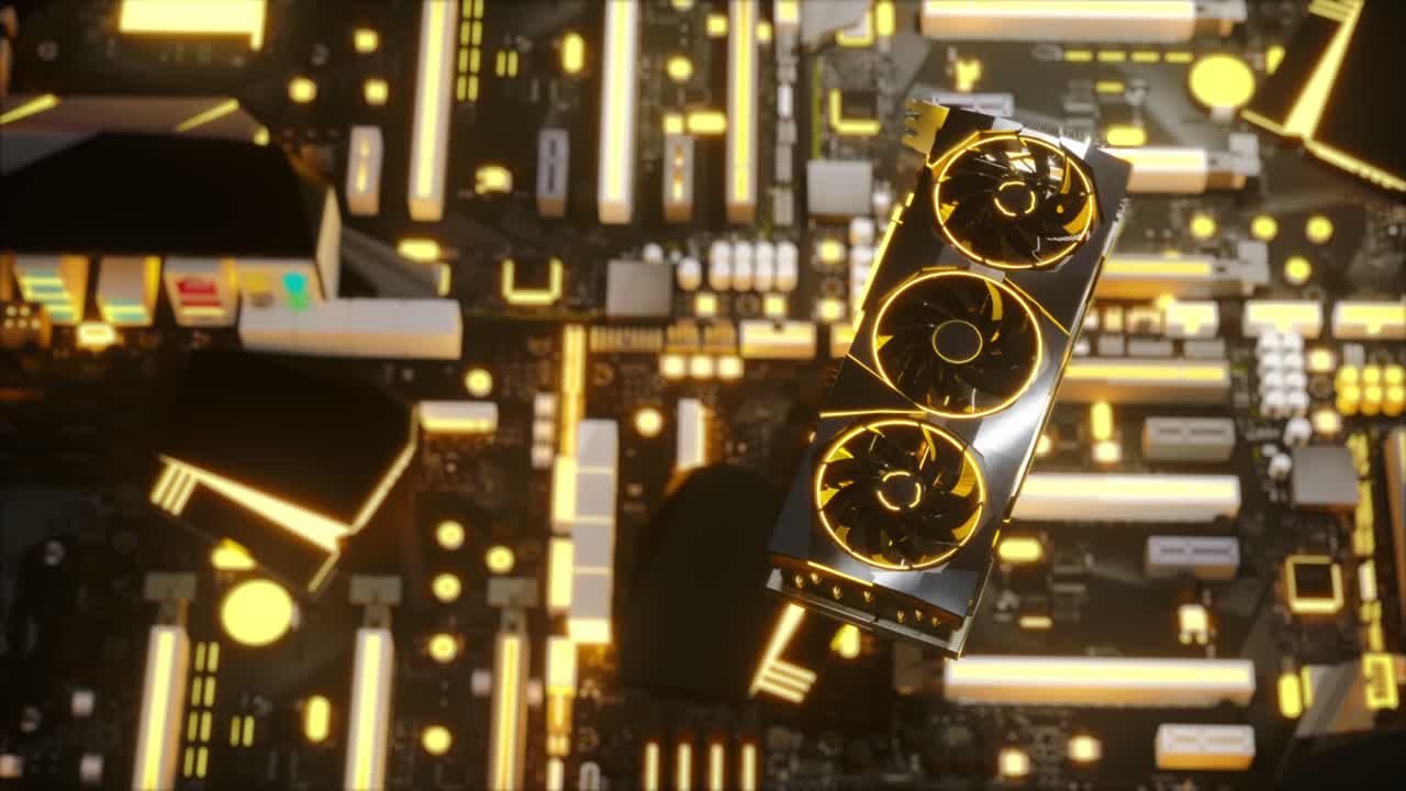 High-Performance Gaming Graphics Card On A Motherboard