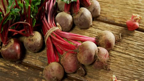 close-up of kohlrabi on wooden table 4k