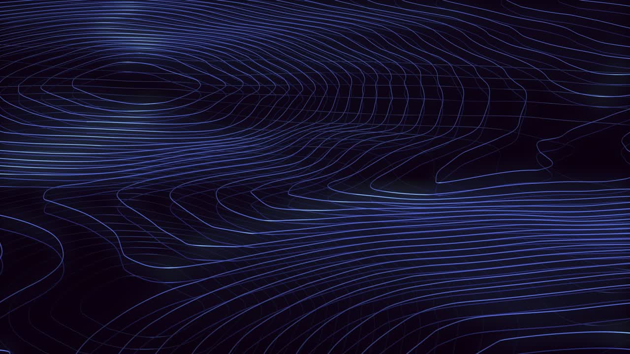 3D blue glowing abstract background with dynamic waves. 3D illustration, 3D rendering.