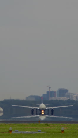 airplane landing at airport