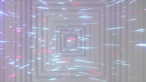 animación de senderos de luz sobre cuadrados blancos