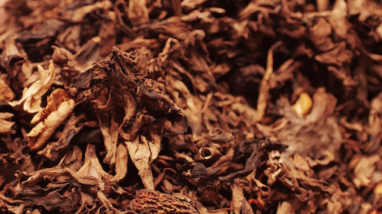 Dried morel mushrooms, rich in flavor and texture, perfect for gourmet cooking. Ideal for culinary creations