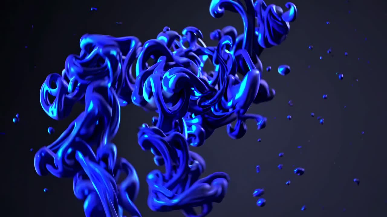 Abstract Blue Liquid Splash