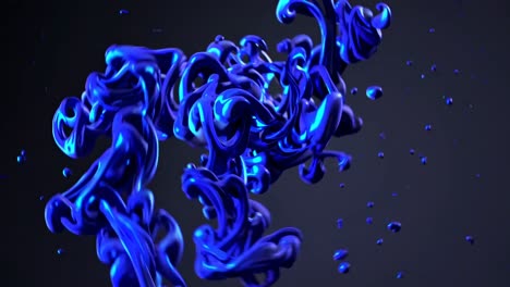 salpicaduras de líquido azul abstracto