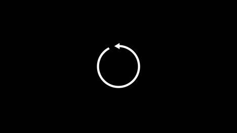 rounted arrows icon animated isolated on black background.
