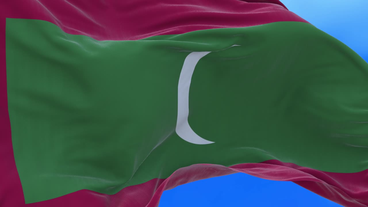 un bucle sin costuras de la bandera de las maldivas.