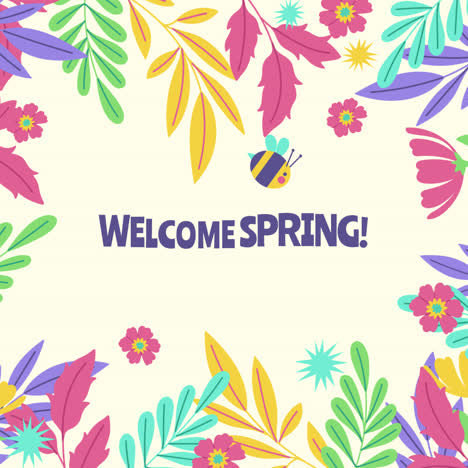 welcome spring floral border