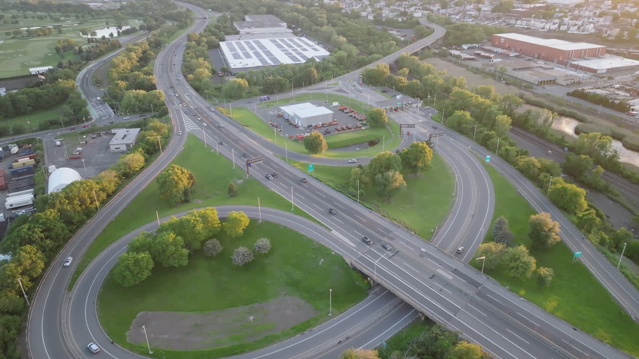 Aerial view of a Multiple Lane Highway in New Jersey