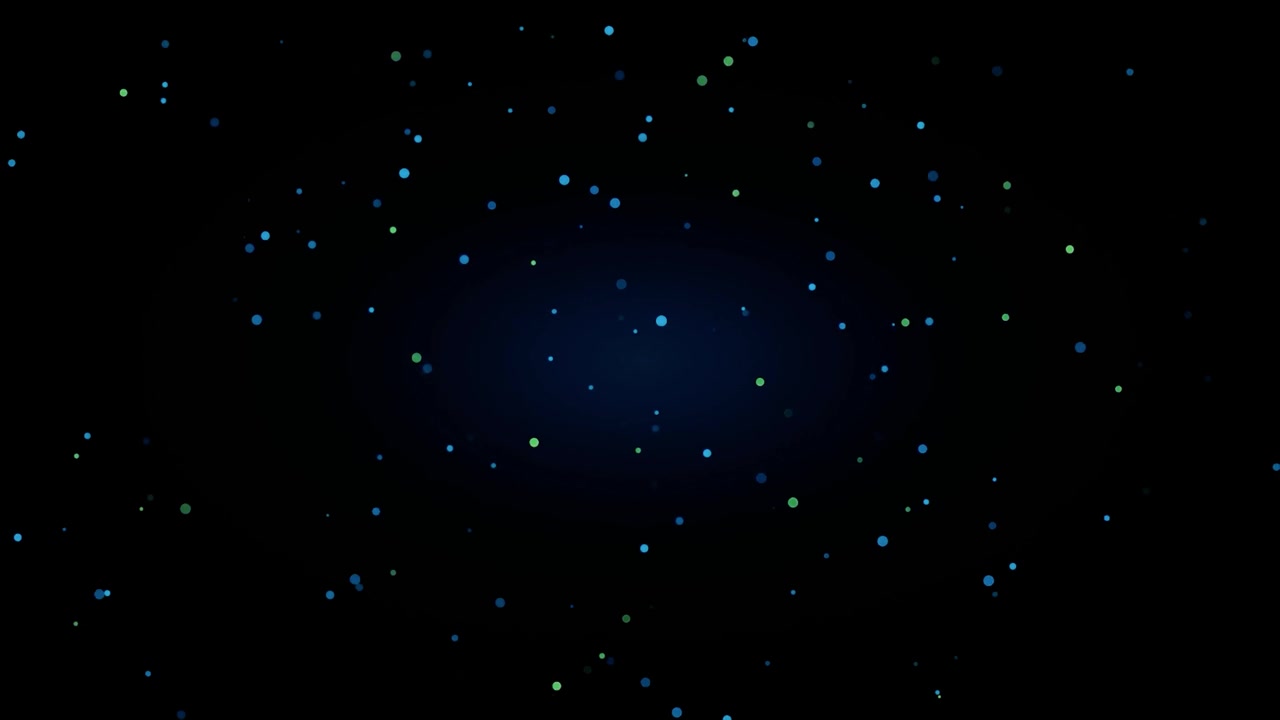 Abstract Motion Background with Floating Blue and Green Particles