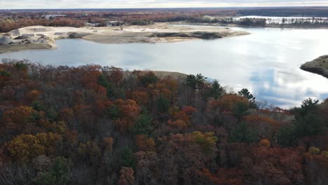 drone fly by of an old sand industry area