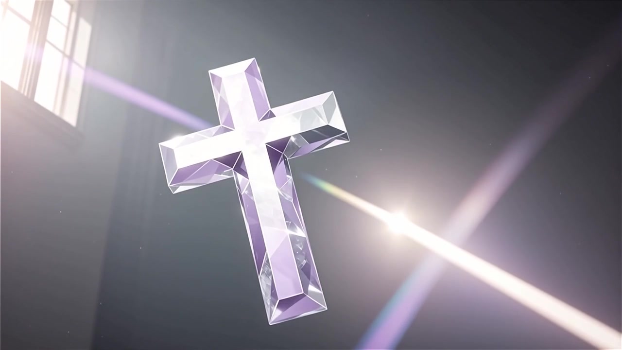 Cruz Cristiana con Luz Celestial, Fondo para Adoración.