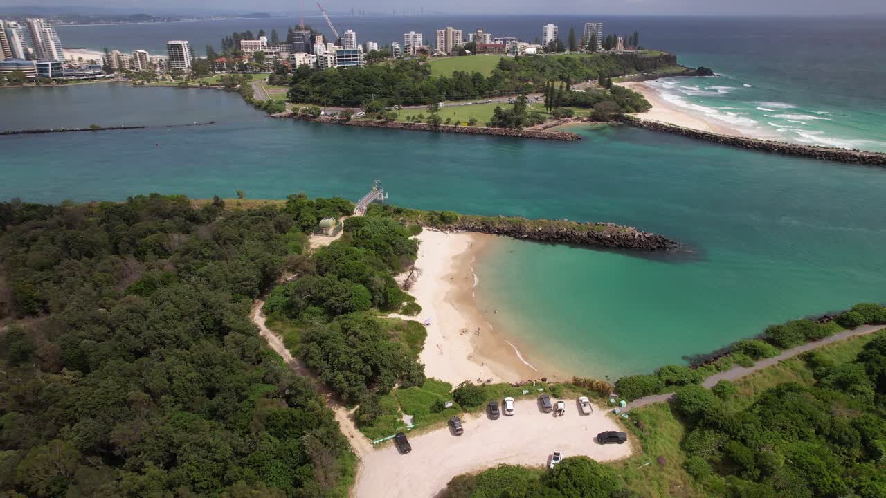 Marlo's Beach And Tweed River In NSW, Australia - Aerial Shot