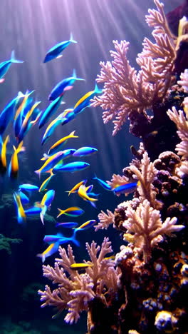 colorful fish and coral reef underwater
