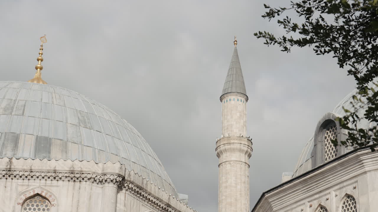 Mosque Details with Dome and Minaret