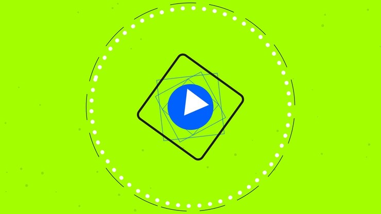 Animated Play Button Rotating in a Circular Frame