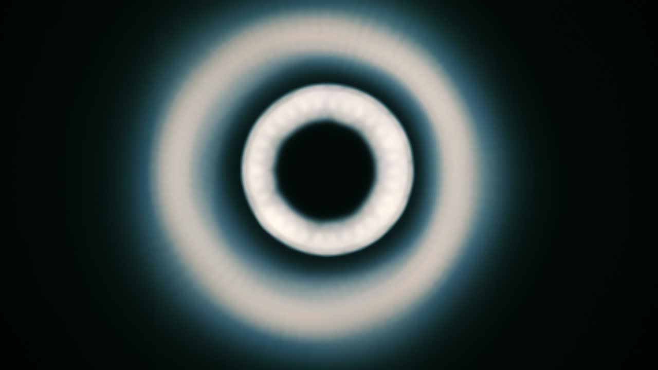 luces de led de círculo con diferentes versiones del brillo en fondo negro. macro