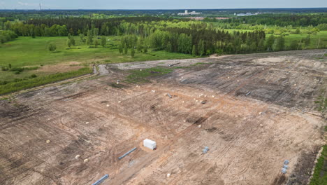 panoramic view of an empty land for constructing solar power plant