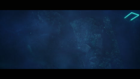 rocky landscape with huge blue light portal structures