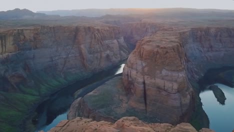 aerial shot of a river in a canyon