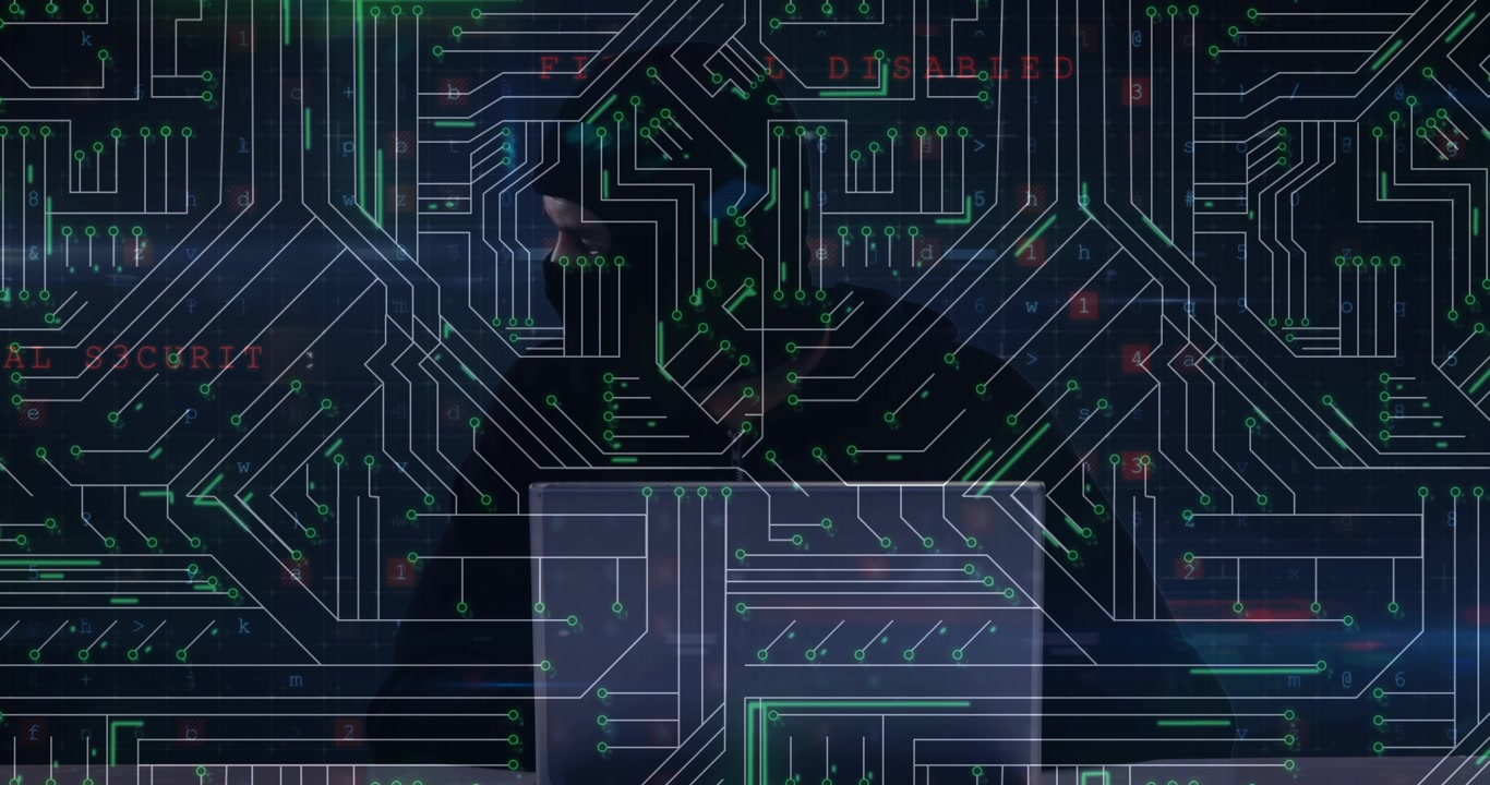 Animation of network of connections and shapes on blue background