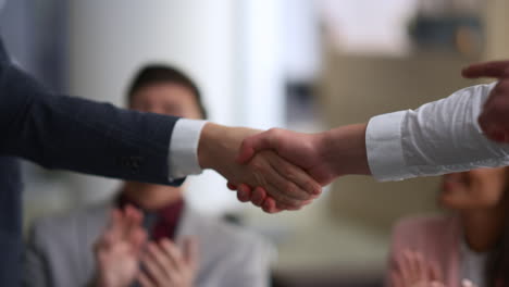 socios de negocios estrechando la mano