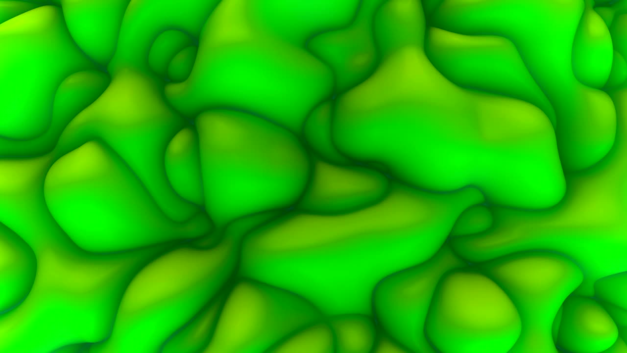 3d цикл абстрактный голографический фон. волнистая поверхность с волнами и пузырьками. модная яркая текстура, модный текстиль, графический дизайн, анимированная металлическая текстура.