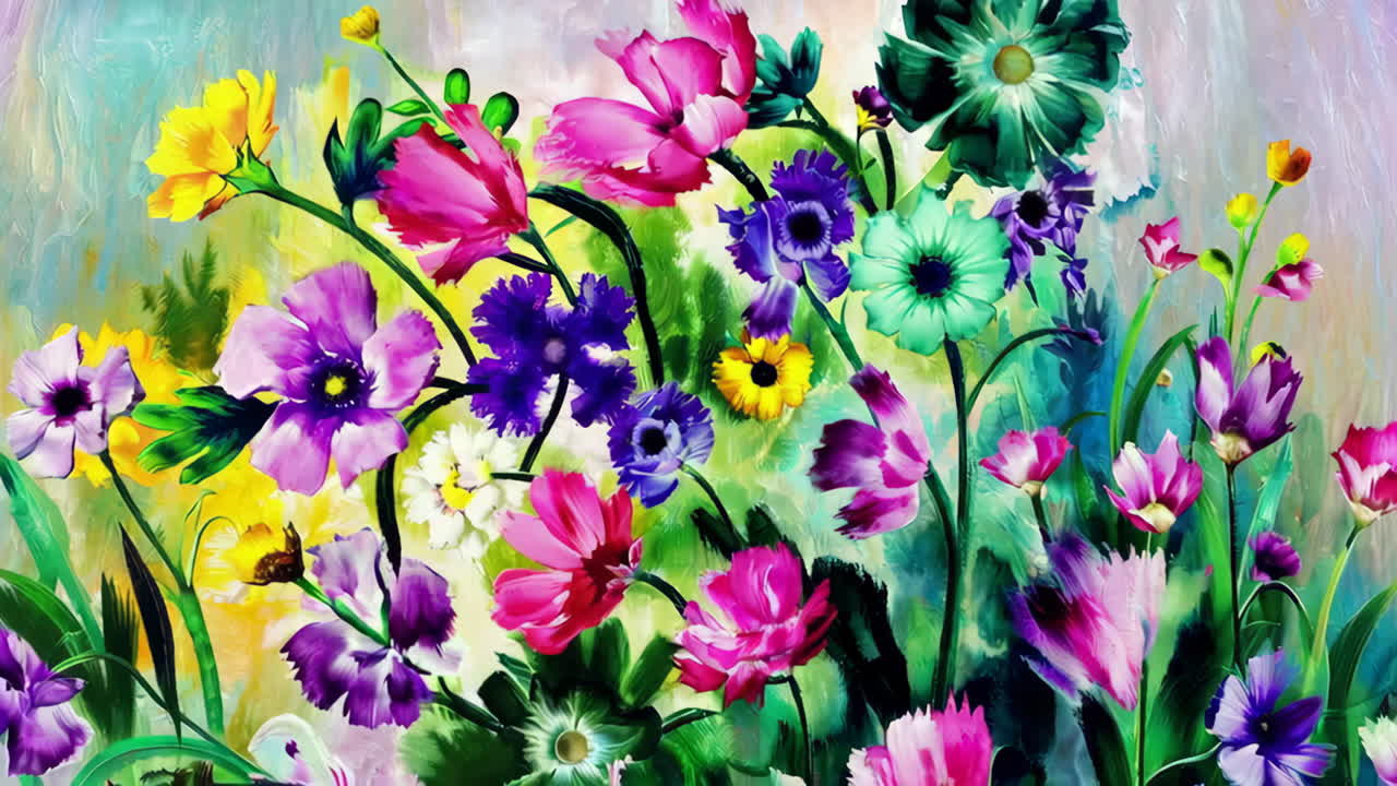 Abstract Vibrant Floral Art Collection