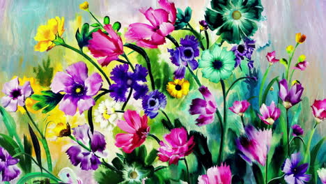 abstract vibrant floral art collection