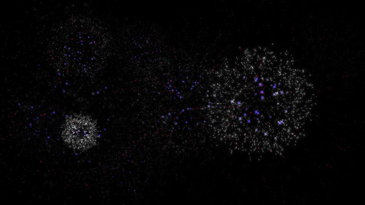 빛나는 불꽃놀이 쇼: 검은 밤 하늘에서 입자와 불꽃으로 불꽃놀이는 불꽃놀이기 배경: 빛나는 불놀이 - 7 월 4 일 - 참전용사 날