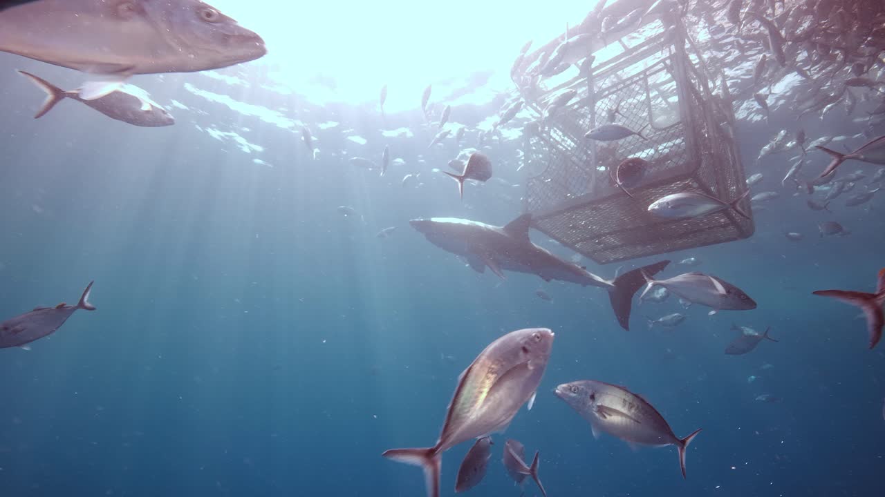 Great White Shark Underwater Encounter: Cage Diving with Sharks