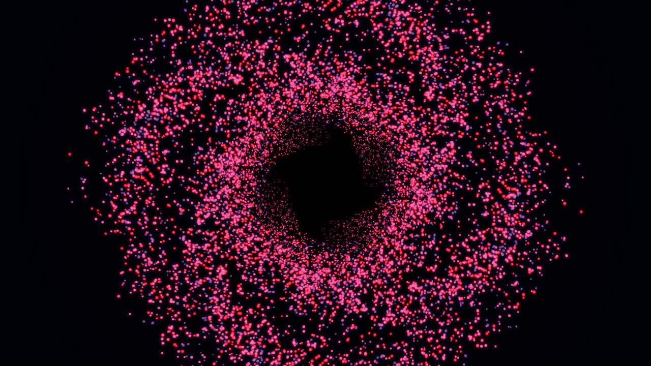 추상적인 분홍색과 빨간색 입자 소용돌이
