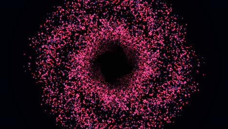 abstract pink and red particle vortex
