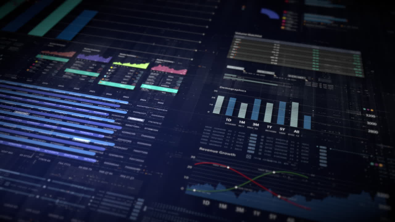 visuales de datos dinámicos para gráficos de información de negocios, gráficos animados e insights basados en datos para una maqueta de reunión de negocios. explore el mundo del comercio, las bolsas de valores y la criptografía