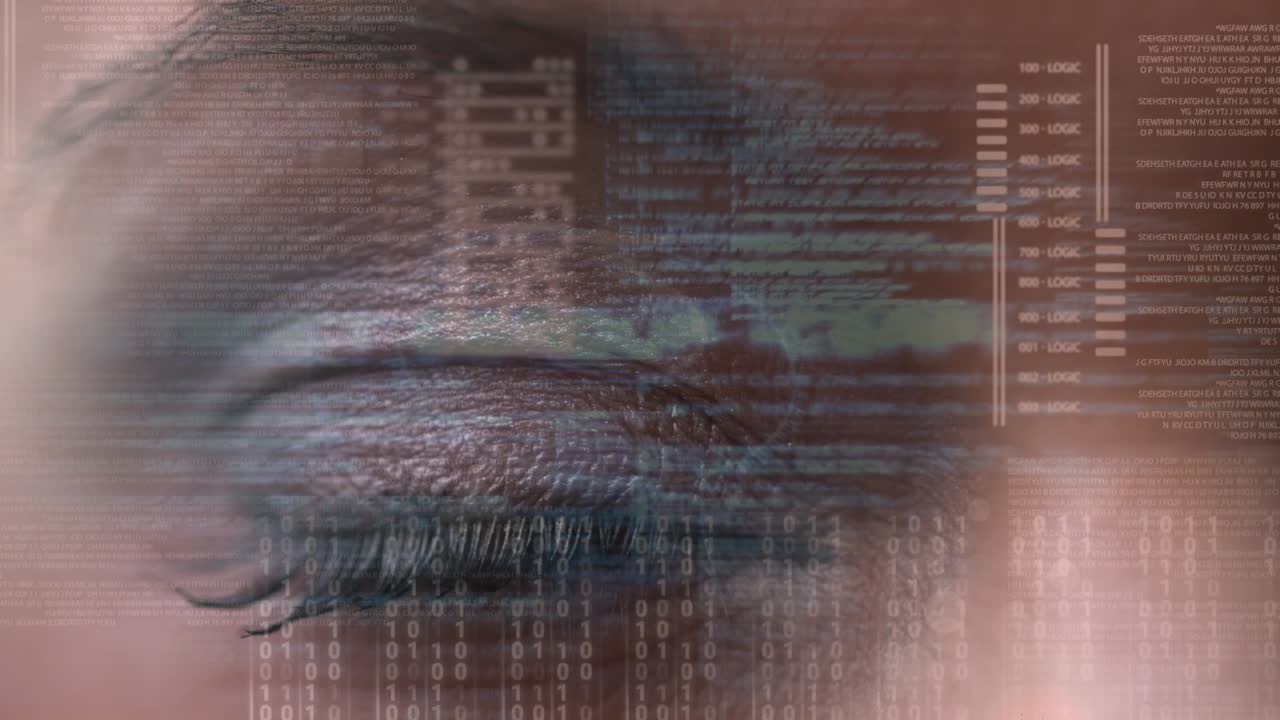 Animation of data processing over eye