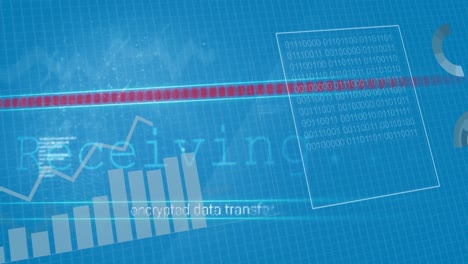 animation of financial data processing over grid background