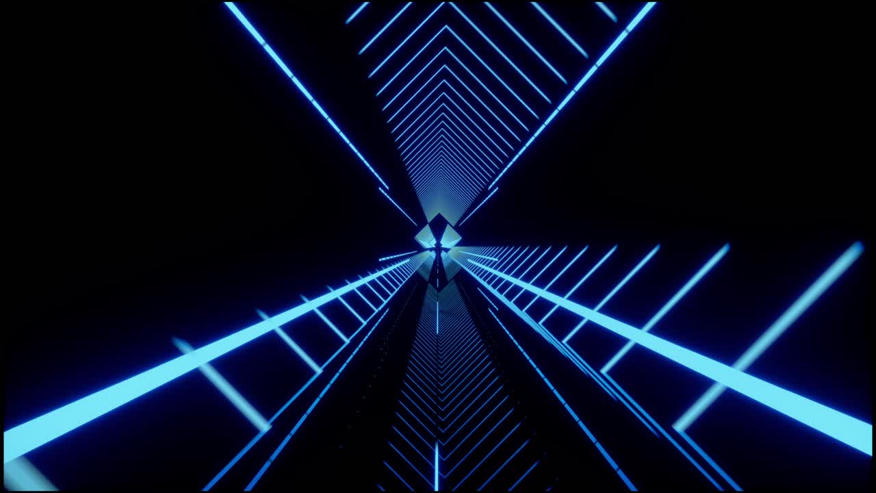 fondo abstracto de neón azul. rayos láser en movimiento. diseño de movimiento generado por computadora. líneas brillantes animadas