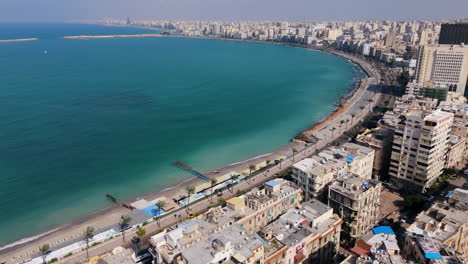 egypt’s historic city of alexandria from a drone