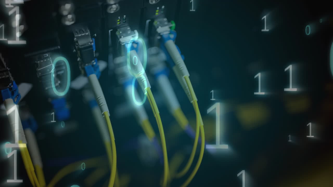 숫자를 가진 컴퓨터 하드웨어와 전선