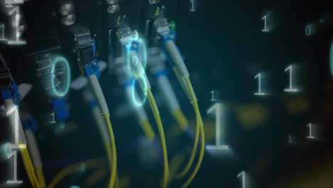 hardware de computadora y cables con números