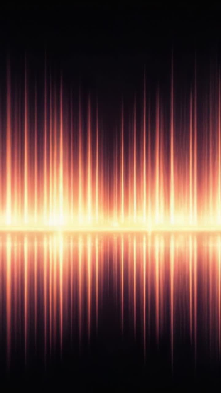 Display visivo dinamico di luce ed energia pulsanti con riflessi, che cattura l'essenza del movimento vibrante e del ritmo colorato in un'estetica sorprendente.