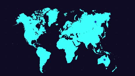 Blaue-Weltkarte-Mit-Beweglichem-Dunkelblauem-Netzwerk-Verbundener-Punkte-Auf-Schwarzem-Hintergrund