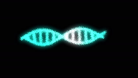 animation of dna strand on black background