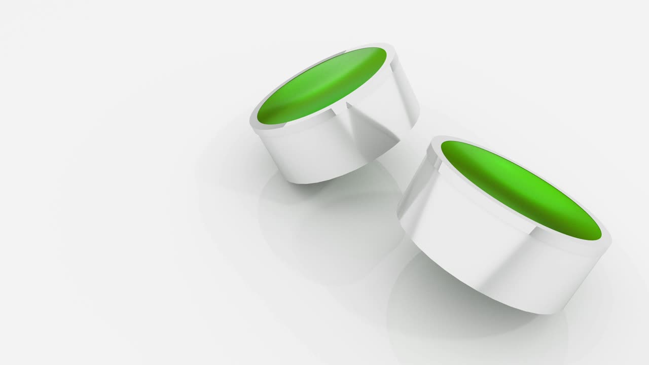 Abstract 3d cylinder with  glass reflection surface rotating. 4k animation looping render footage.