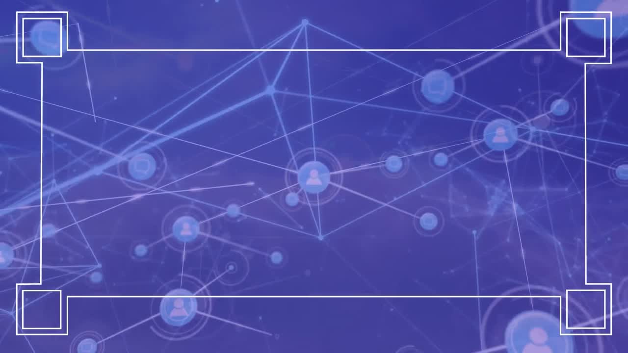 animación del procesamiento de datos sobre un fondo azul