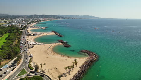 beach bliss: aerial perspective of mandelieu's coast