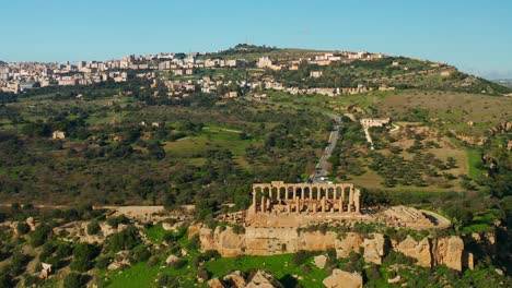 aerial view of the temple of hera lacinia in the valle dei templi