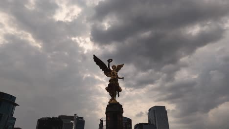 flying over mexico city's angel of independence in this captivating video