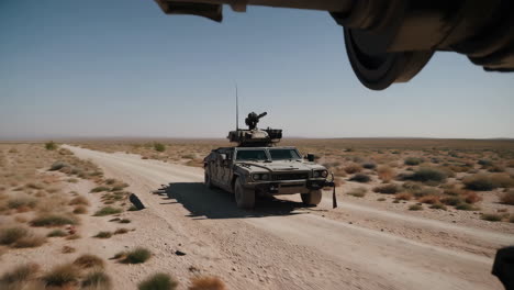 military vehicle in desert training