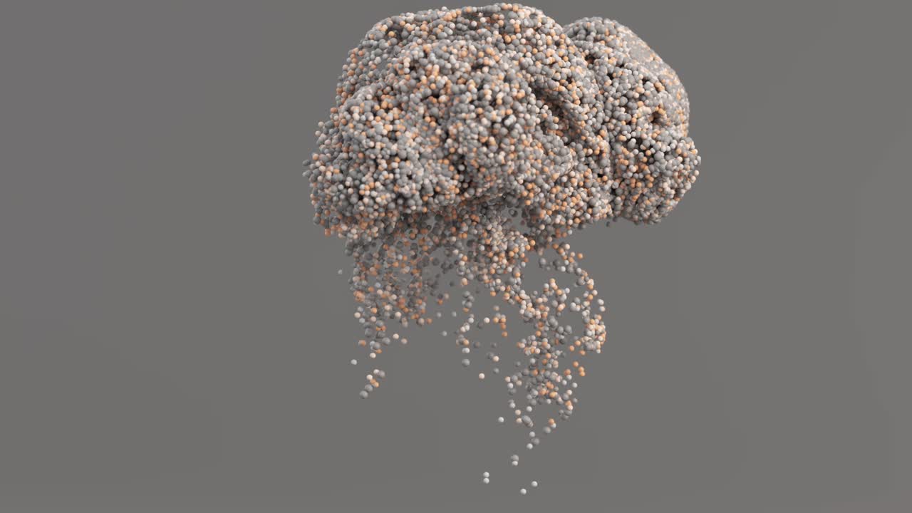 폭발하는 입자의 추상 3d 렌더링